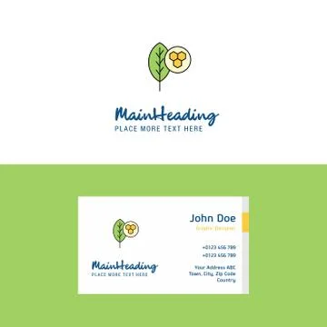 Flat Leaf  Logo and Visiting Card Template. Busienss Concept Logo Design Illustrazione stock
