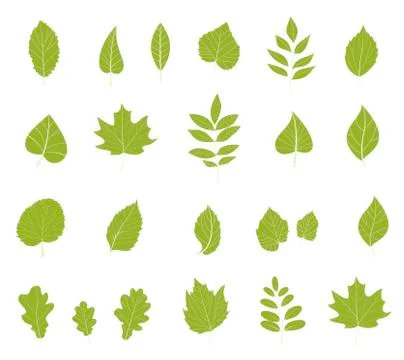 Flat leaves icons. Stock-Illustration