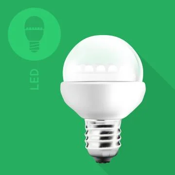 Flat LED light bulb Stock Illustration
