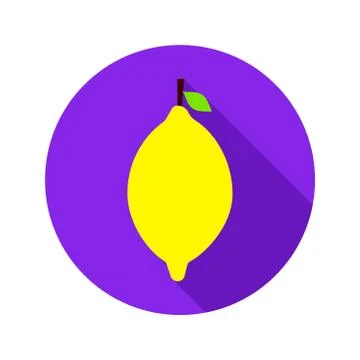 Flat Lemon Circle Icon Stock-Illustration
