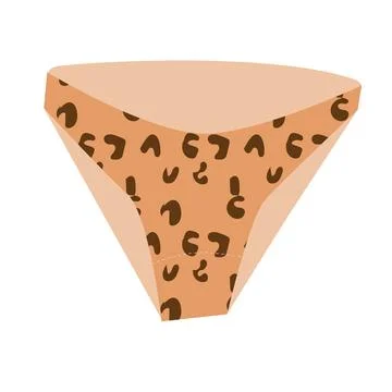 Flat leopard print panties on white background Stock Illustration