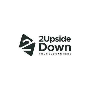 Flat letter mark 2UPSIDEDOWN triple logo design Stock Illustration