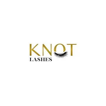Flat letter mark design KNOT LASHES logo design Stock Illustration