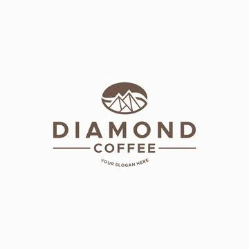 Flat letter mark DIAMOND CAFFEE logo design Ilustración de archivo