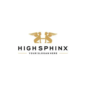 Flat letter mark HIGH SPHINX logo design Stock Illustration