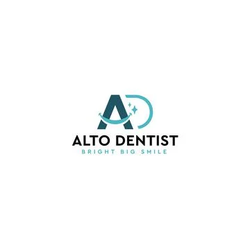 Flat Letter Mark Initial ALTO DENTIST logo design Stock Illustration