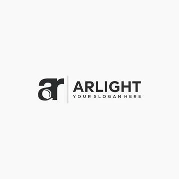 Flat letter mark initial AR ARLIGHT logo design Stock Illustration