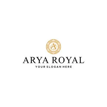 Flat letter mark initial A ARYA ROYAL logo design Stock Illustration
