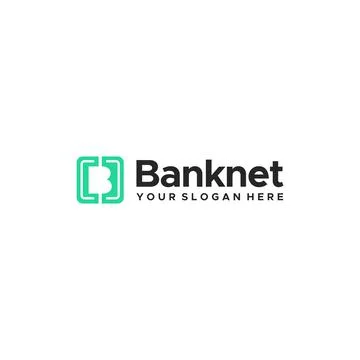 Flat letter mark initial B BANK NET logo design Stock Illustration