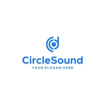 Flat letter mark initial Circle Sound logo design Stock Illustration