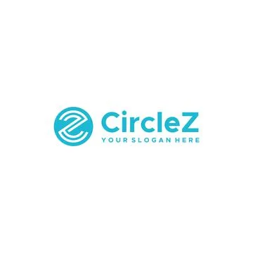Flat letter mark initial CZ Circle Z logo design Stock Illustration