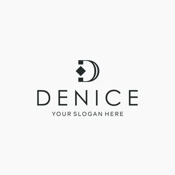Flat letter mark initial D DENICE gold logo design Stock Illustration