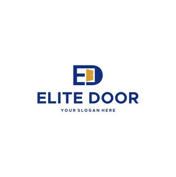 Flat letter mark initial ED ELITE DOOR logo design Stock Illustration