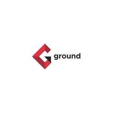 Flat letter mark initial G GROUND land logo design Stock Illustration