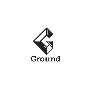 Flat letter mark initial G GROUND land logo design Stock Illustration