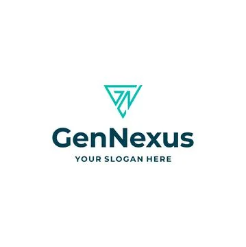 Flat Letter mark initial GN Gen Nexus logo design 스톡 일러스트