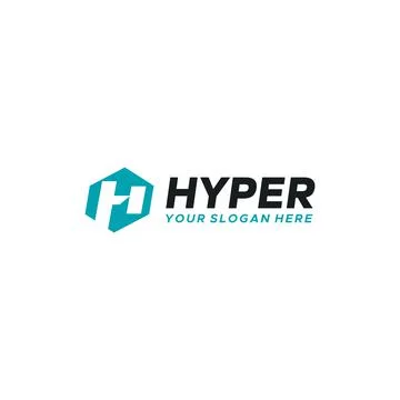 Flat letter mark initial HYPER hexagon logo design 스톡 일러스트