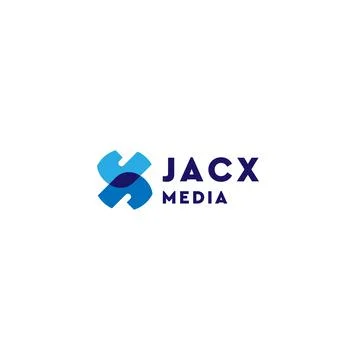 Flat letter mark initial J JACX MEDIA logo design Stock Illustration