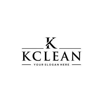 Flat letter mark initial K KCLEAN logo design Stock Illustration