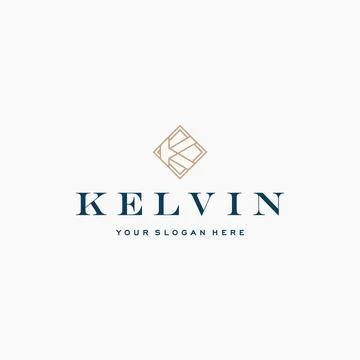 Flat letter mark initial K KELVIN logo design Stock Illustration