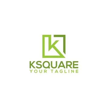 Flat Letter Mark Initial K SQUARE Logo design Stock Illustration