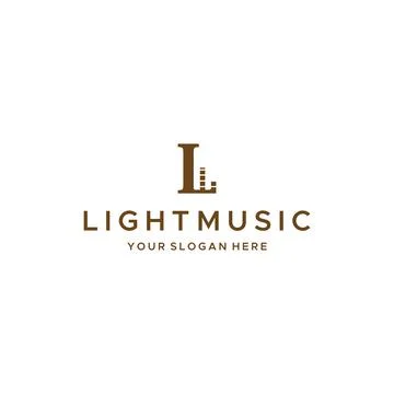 Flat letter mark initial L LIGHT MUSIC logo design Stock Illustration