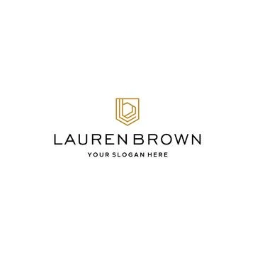 Flat letter mark initial LAUREN BROWN Logo design Illustrazione stock