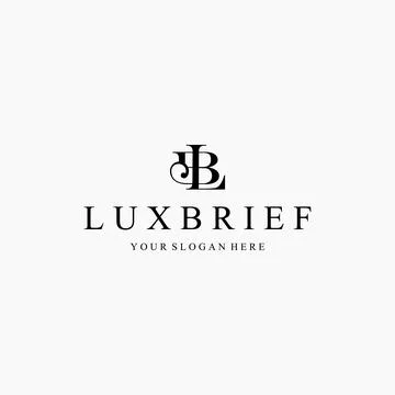 Flat letter mark initial LB LUXBRIEF logo design Illustrazione stock