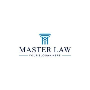 Flat letter mark initial M MASTER LAW logo design Stock Illustration