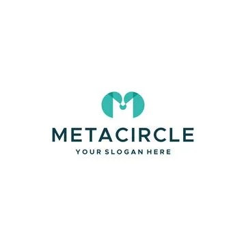 Flat letter mark initial M METACIRCLE logo design Stock Illustration