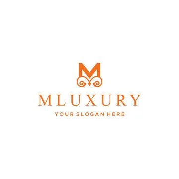 Flat letter mark initial M MLUXURY logo design Stock Illustration
