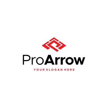 Flat Letter Mark Initial Pro Arrow logo design Illustrazione stock