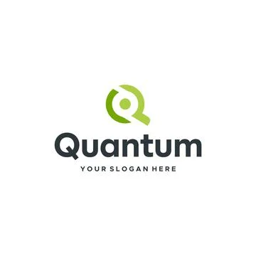 Flat letter mark initial Q Quantum logo design Stock Illustration