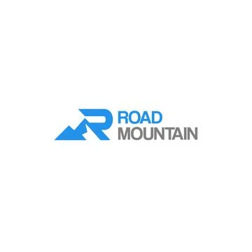 Flat Letter Mark Initial ROAD MOUNTAIN logo design Stock Illustration