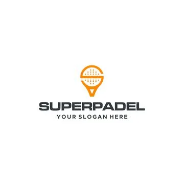 Flat letter mark initial S SUPER PADEL logo design Illustrazione stock