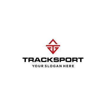Flat letter mark initial T TRACKSPORT logo design Stock Illustration