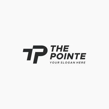 Flat letter mark initial TP THE POINTE logo design Stock Illustration
