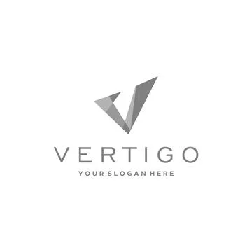 Flat letter mark initial V VERTIGO logo design Stock Illustration