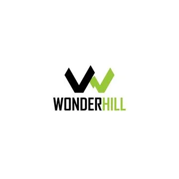 Flat Letter Mark Initial WONDER HILL logo design Stock Illustration