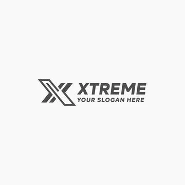 Flat Letter Mark Initial X XTREME Logo design Stock Illustration