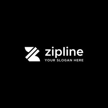Flat letter mark initial Z line art Logo design Stock Illustration