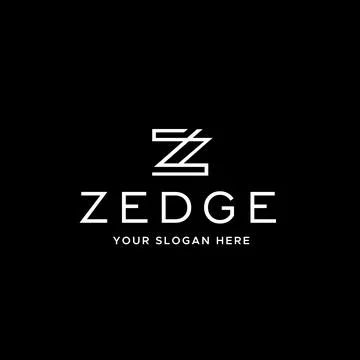 Flat letter mark initial Z line art Logo design Stock Illustration