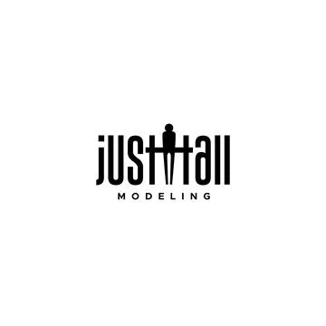 Flat letter mark JUSTHAII MODELING logo design Stock Illustration
