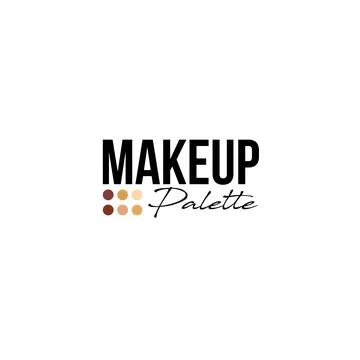 Flat letter mark MAKE UP PALETTE color logo design Stock Illustration