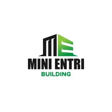 Flat Letter Mark MINI ENTRI BUILDING logo design Illustrazione stock