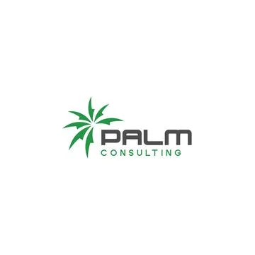 Flat letter mark PLAM CONSULTING green logo design Stock Illustration