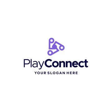 Flat letter mark PLAY CONNECT logo design Stock Illustration