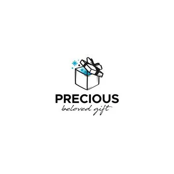 Flat letter mark PRCIOUS BELOVED GIFT logo design Stock Illustration