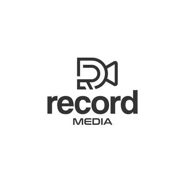 Flat Letter Mark Record Media Camera logo design Stock Illustration