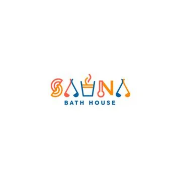 Flat letter mark SAUNA BATH HOUSE logo design Stock Illustration